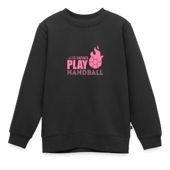 Handballer handball - Sweat Premium enfant bio - noir - Devant - AI Model Kid Female (0cm)