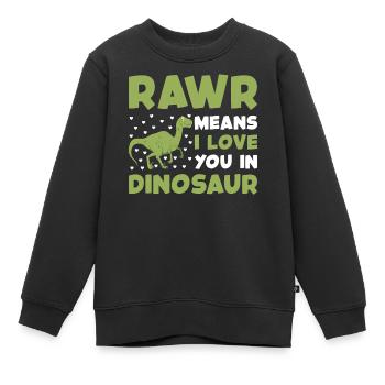 Rawr dino - Sweat Premium enfant bio - noir - Devant - AI Model Kid Female (0cm)