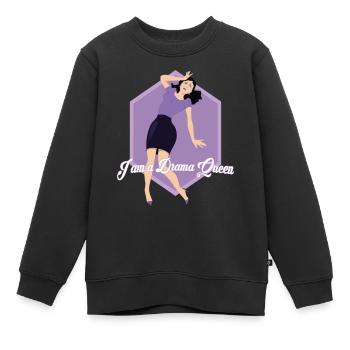 Drama Queen - Kinder Premium Organic Sweatshirt - Schwarz - Vorne - AI Model Kid Female (0cm)