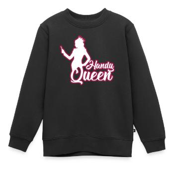 HANDY QUEEN - Kinder Premium Organic Sweatshirt - Schwarz - Vorne - AI Model Kid Female (0cm)