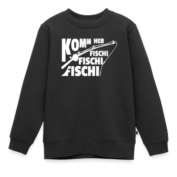 VIENS À L’ÉTANG DE POISSON - Sweat Premium enfant bio - noir - Devant - AI Model Kid Female (0cm)