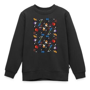 Drôle Guitar Player Guitarist Music Addiction Cadeau - Sweat Premium enfant bio - noir - Devant - AI Model Kid Female (0cm)