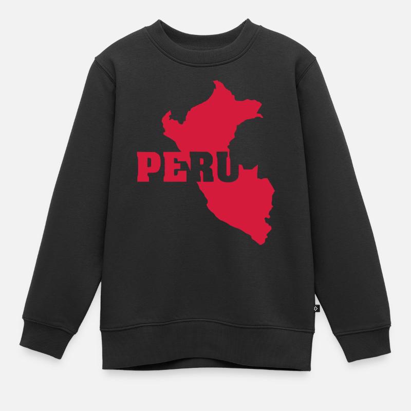 Pérou (ID: 002006) - Sweat Premium enfant bio - noir