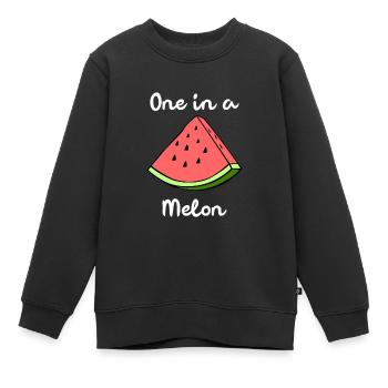 One in a Melon Million Wassermelone Geschenk - Kinder Premium Organic Sweatshirt - Schwarz - Vorne - AI Model Kid Female (0cm)