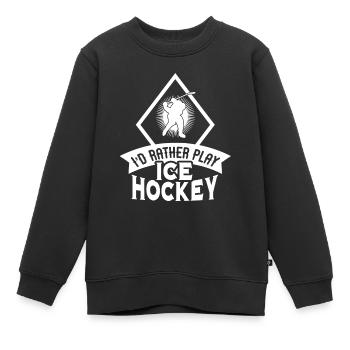 Eishockey Eishockey Eishockey Eishockey - Kinder Premium Organic Sweatshirt - Schwarz - Vorne - AI Model Kid Female (0cm)