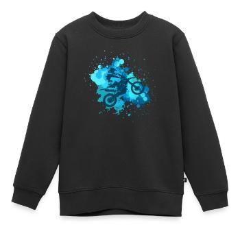 Motocross Splatter Dirt Bike Riders Racing - Sweat Premium enfant bio - noir - Devant - AI Model Kid Female (0cm)
