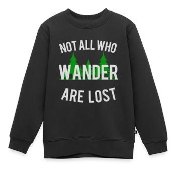 Randonnée alpinisme randonnée cadeau Wanderlust - Sweat Premium enfant bio - noir - Devant - AI Model Kid Female (0cm)