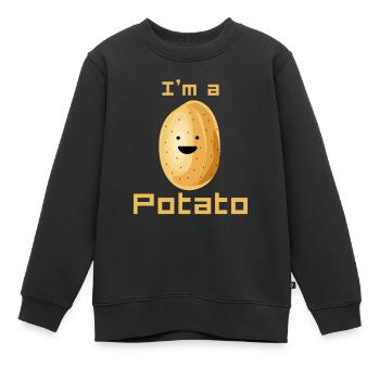 Ich bin eine Kartoffel - Kinder Premium Organic Sweatshirt - Schwarz - Vorne - AI Model Kid Female (0cm)