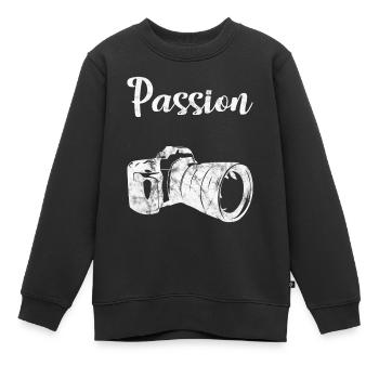 Passion eines Fotografen - Kinder Premium Organic Sweatshirt - Schwarz - Vorne - AI Model Kid Female (0cm)