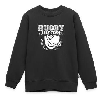 Rugby Rugby Rugby - Sweat Premium enfant bio - noir - Devant - AI Model Kid Female (0cm)