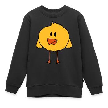 Cute Chick Bird - Sweat Premium enfant bio - noir - Devant - AI Model Kid Female (0cm)