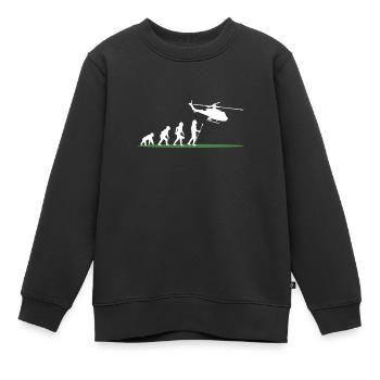 Hubschrauber Hubschrauber Hubschrauberlandeplatz - Kinder Premium Organic Sweatshirt - Schwarz - Vorne - AI Model Kid Female (0cm)