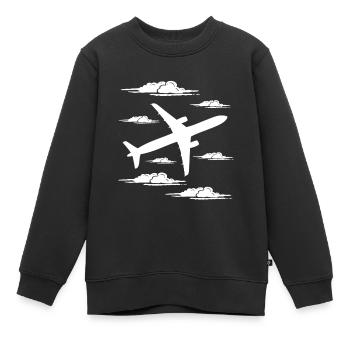 pilote - Sweat Premium enfant bio - noir - Devant - AI Model Kid Female (0cm)