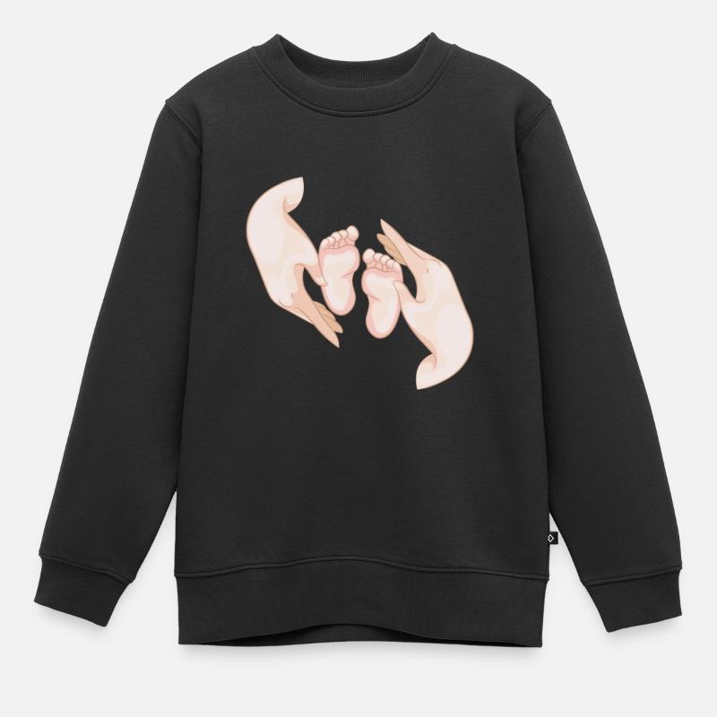 pieds de bébé - Sweat Premium enfant bio - noir
