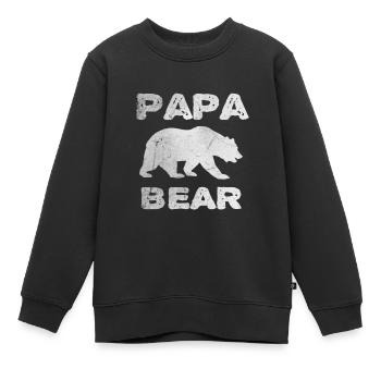 Papa Ours - Cadeau de fête des pères ou d'anniversaire - Sweat Premium enfant bio - noir - Devant - AI Model Kid Female (0cm)