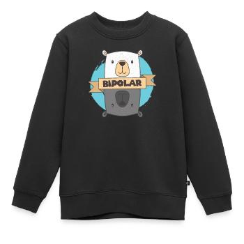 BiPolar Bear I Conception de troubles mentaux mignons - Sweat Premium enfant bio - noir - Devant - AI Model Kid Female (0cm)