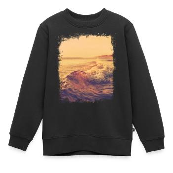 Flache Welle im Sonnenschein - Kinder Premium Organic Sweatshirt - Schwarz - Vorne - AI Model Kid Female (0cm)
