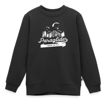 Gleitschirmfliegen - Kinder Premium Organic Sweatshirt - Schwarz - Vorne - AI Model Kid Female (0cm)