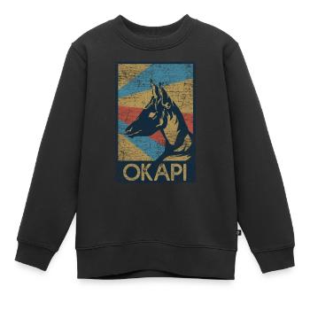 Okapi Geschenk - Kinder Premium Organic Sweatshirt - Schwarz - Vorne - AI Model Kid Female (0cm)