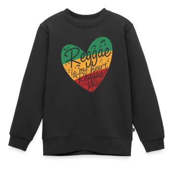 Reggae is my heart and soul - Sweat Premium enfant bio - noir - Devant - AI Model Kid Female (0cm)