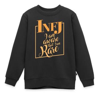 INFJ Bewusst, dass ich selten bin Design Lustiges Geschenk - Kinder Premium Organic Sweatshirt - Schwarz - Vorne - AI Model Kid Female (0cm)