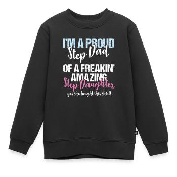 Stiefvater Ich bin ein stolzer Stiefvater von Amazing Step - Kinder Premium Organic Sweatshirt - Schwarz - Vorne - AI Model Kid Female (0cm)