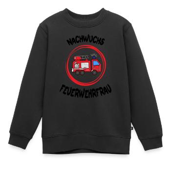 nachwuchs feuerwehrfrau Geschenk feuerwehr - Kinder Premium Organic Sweatshirt - Schwarz - Vorne - AI Model Kid Female (0cm)