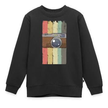 appareil photo - Sweat Premium enfant bio - noir - Devant - AI Model Kid Female (0cm)