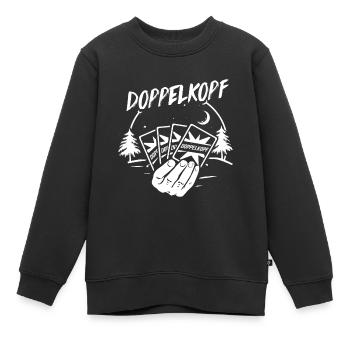 Doppelkopf Geschenk - Kinder Premium Organic Sweatshirt - Schwarz - Vorne - AI Model Kid Female (0cm)