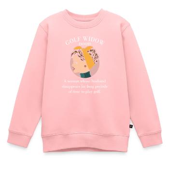 Épouse mari golfeur cadeau drôle golf veuve - Sweat Premium enfant bio - rose - Devant - AI Model Kid Female (0cm)
