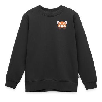 Panda dans le sac - Sweat Premium enfant bio - noir - Devant - AI Model Kid Female (0cm)