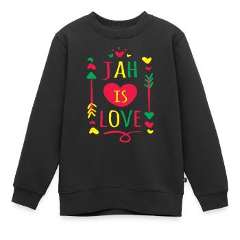 Jah is Love Gift for Rastafari & Reggae music & - Kids Premium Organic Sweatshirt - black - Front - AI Model Kid Female (0cm)