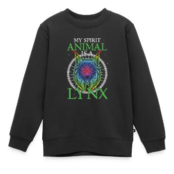 Lynx Lover Big Cat My Spirit Animal Is A Lynx Cat - Kinder Premium Organic Sweatshirt - Schwarz - Vorne - AI Model Kid Female (0cm)