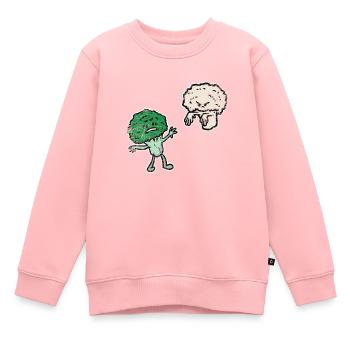 Brokkoli Blumenkohl - Kinder Premium Organic Sweatshirt - Rosa - Vorne - AI Model Kid Female (0cm)