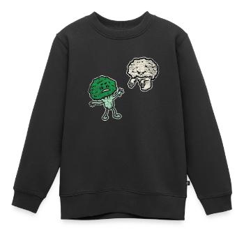 Brocoli chou-fleur - Sweat Premium enfant bio - noir - Devant - AI Model Kid Female (0cm)