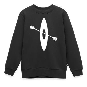 KAJAKFAHREN Shirt · Naturliebhaber · Geschenk - Kinder Premium Organic Sweatshirt - Schwarz - Vorne - AI Model Kid Female (0cm)