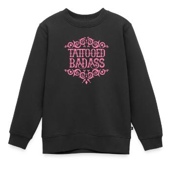 Tatouage - Sweat Premium enfant bio - noir - Devant - AI Model Kid Female (0cm)
