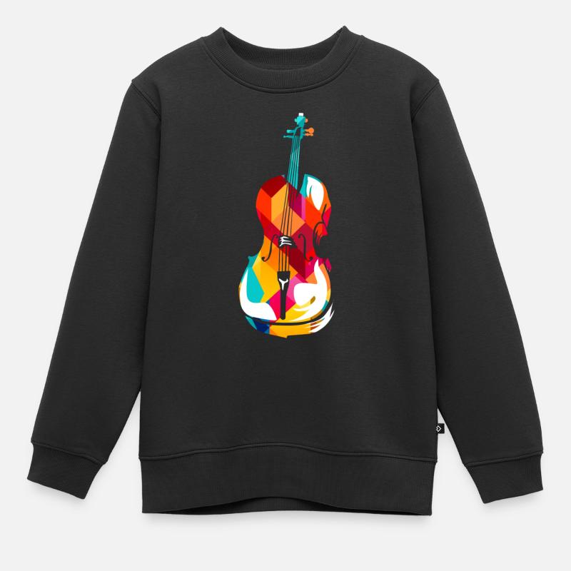 Polygone de violoncelle - Sweat Premium enfant bio - noir