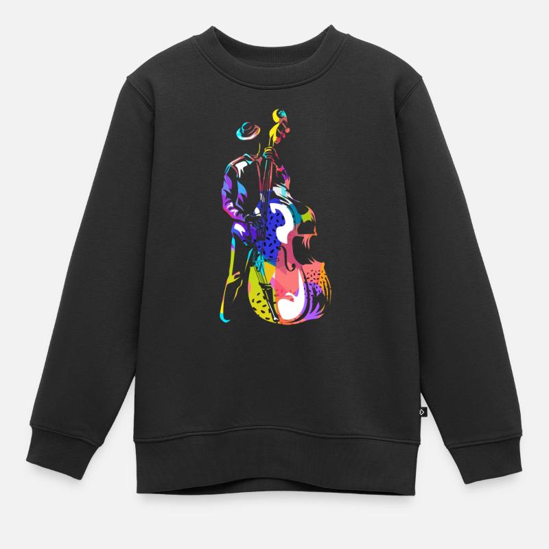 contrebasse - Sweat Premium enfant bio - noir