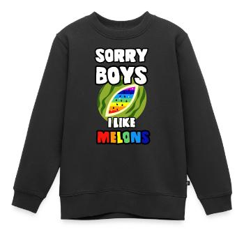 Désolé Boys I Like Melons LGBT Lesbiennes Gay Pride - Sweat Premium enfant bio - noir - Devant - AI Model Kid Female (0cm)