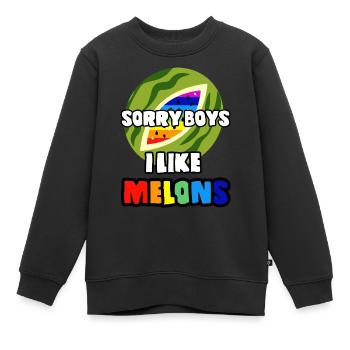Désolé Boys I Like Melons LGBT Lesbiennes Gay Pride - Sweat Premium enfant bio - noir - Devant - AI Model Kid Female (0cm)