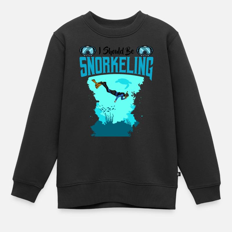 Snorkelling - Kids Premium Organic Sweatshirt - black