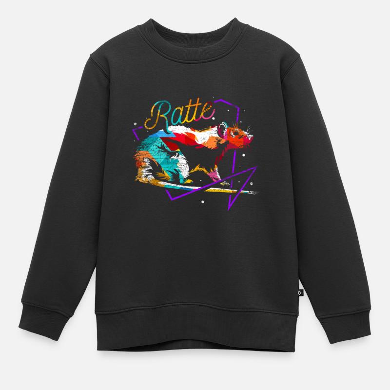 Rat polygon - Kids Premium Organic Sweatshirt - black