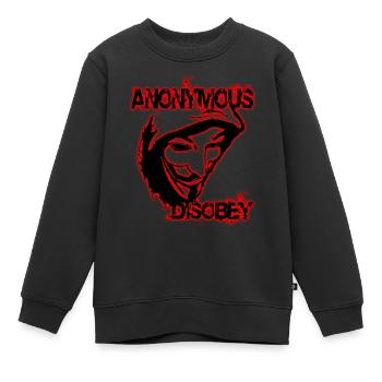anonymous disobey - Sweat Premium enfant bio - noir - Devant - AI Model Kid Female (0cm)