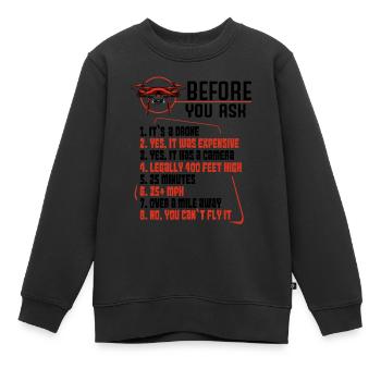 Drohnen - Kinder Premium Organic Sweatshirt - Schwarz - Vorne - AI Model Kid Female (0cm)