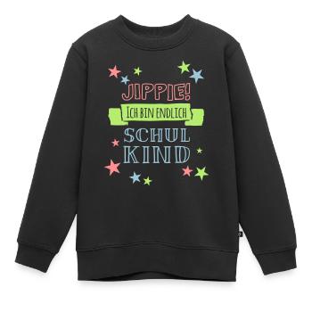 Jippie, ich bin endlich Schulkind - Kinder Premium Organic Sweatshirt - Schwarz - Vorne - AI Model Kid Female (0cm)