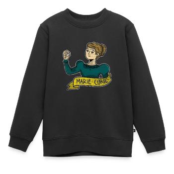 Cadeau de physicien Marie Curie - Sweat Premium enfant bio - noir - Devant - AI Model Kid Female (0cm)