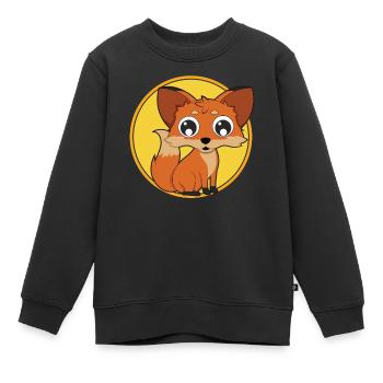 Renard bébé animaux mignons - Sweat Premium enfant bio - noir - Devant - AI Model Kid Female (0cm)