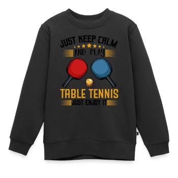 Pingpong Lustige Sprüche Tischtennis Cool Geschenk - Kinder Premium Organic Sweatshirt - Schwarz - Vorne - AI Model Kid Female (0cm)