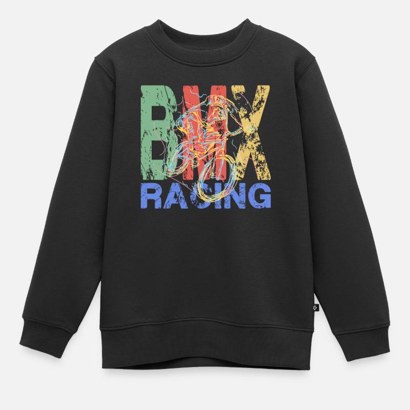Courses de BMX - Sweat Premium enfant bio - noir